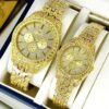 Luxury Diamond-Accented Couple Watch Set (Without Box)
