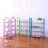 3a08fc18-e4e6-46a4-9721-167ac2ba004a 4-Layer Space-Saving Shoe Rack | Portable Dustproof Shoe Organizer With Cover | Closet & Home Shoe Stand | Plastic + Metal Body - Random Colour
