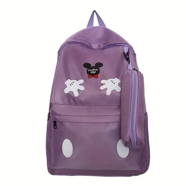 56d1242c-577c-4a28-8f74-dacce1922223 Mickey Mouse Backpack Set With Matching Pencil Case Cartoon Hand Graphics Nylon Printed Design 43x13x31 Cm