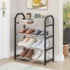6b4ab370-8ca6-41d8-96ca-b1df3513ae0f 4-Layer Space-Saving Shoe Rack | Portable Dustproof Shoe Organizer With Cover | Closet & Home Shoe Stand | Plastic + Metal Body - Random Colour