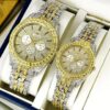 Luxury Diamond-Accented Couple Watch Set (Without Box)