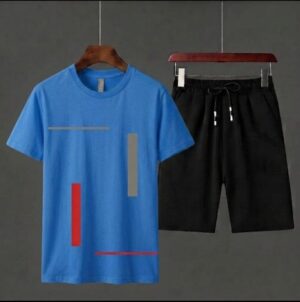 Pack of 2 Tracksuit 1 PCs shirt & 1 PCs short HY Boutique Men's Summer shirt & Shorts Tracksuit Set – Lightweight & Comfortable Casual Wear