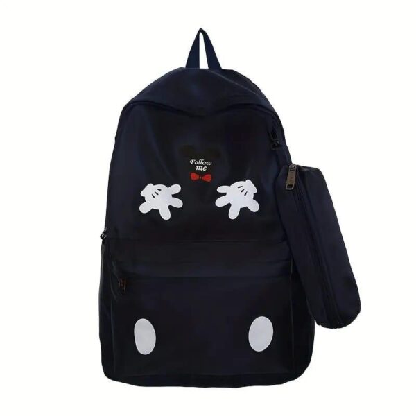 8affb127-7c3d-4a97-9f08-f4fef919e0ff Mickey Mouse Backpack Set With Matching Pencil Case Cartoon Hand Graphics Nylon Printed Design 43x13x31 Cm