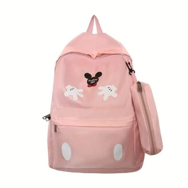 8c338327-cb1b-4d79-afc0-d4f9c5854954 Mickey Mouse Backpack Set With Matching Pencil Case Cartoon Hand Graphics Nylon Printed Design 43x13x31 Cm