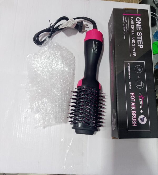 One Step Hair Dryer and Styler – Professional 1200W Hot Air Brush with Heavy-Duty Power Cord & Plug for All Hair Types