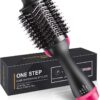 One Step Hair Dryer and Styler – Professional 1200W Hot Air Brush with Heavy-Duty Power Cord & Plug for All Hair Types