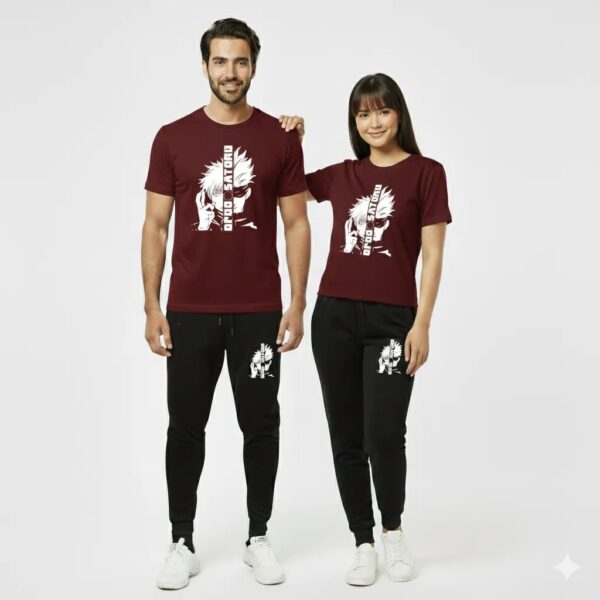 Top Trending Gojo Satoru Anime Printed Tracksuit for Men & Women – Premium Casual T-Shirt & Trouser Set