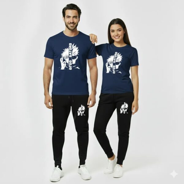 Top Trending Gojo Satoru Anime Printed Tracksuit for Men & Women – Premium Casual T-Shirt & Trouser Set