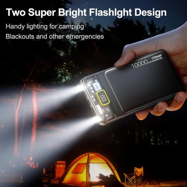 10000Mah Power Bank Slim Portable Charger Pd 22.5W Fast Charging 5V 3A Usb-C