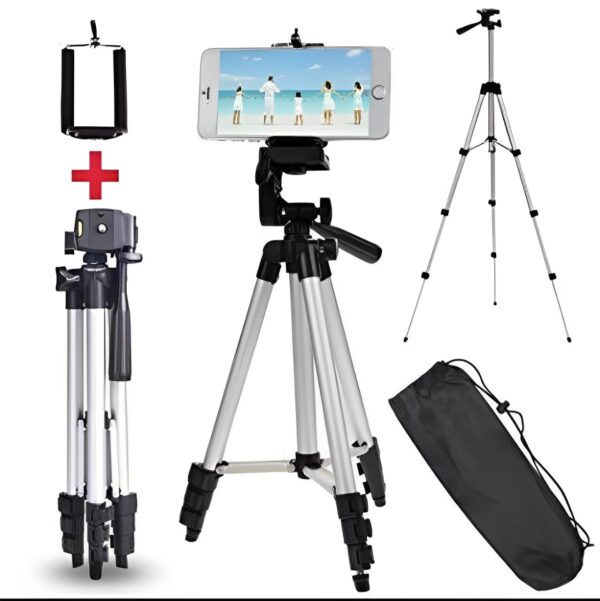 WhatsApp Image 2026-06-21 at 04.27.19 Pack Of 03 3.5 Feet Adjustable Tripod Stand for Mobile Phones and Cameras with Mobile Holder,