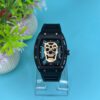 Luxury Non-Waterproof Skull Skeleton Concept Watch – Bold Tonneau Case with Sporty Silicone Strap (Without Box)