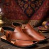 Handmade Premium Leather Charsadda Chappal– Authentic Handcrafted Tan Leather Sandals